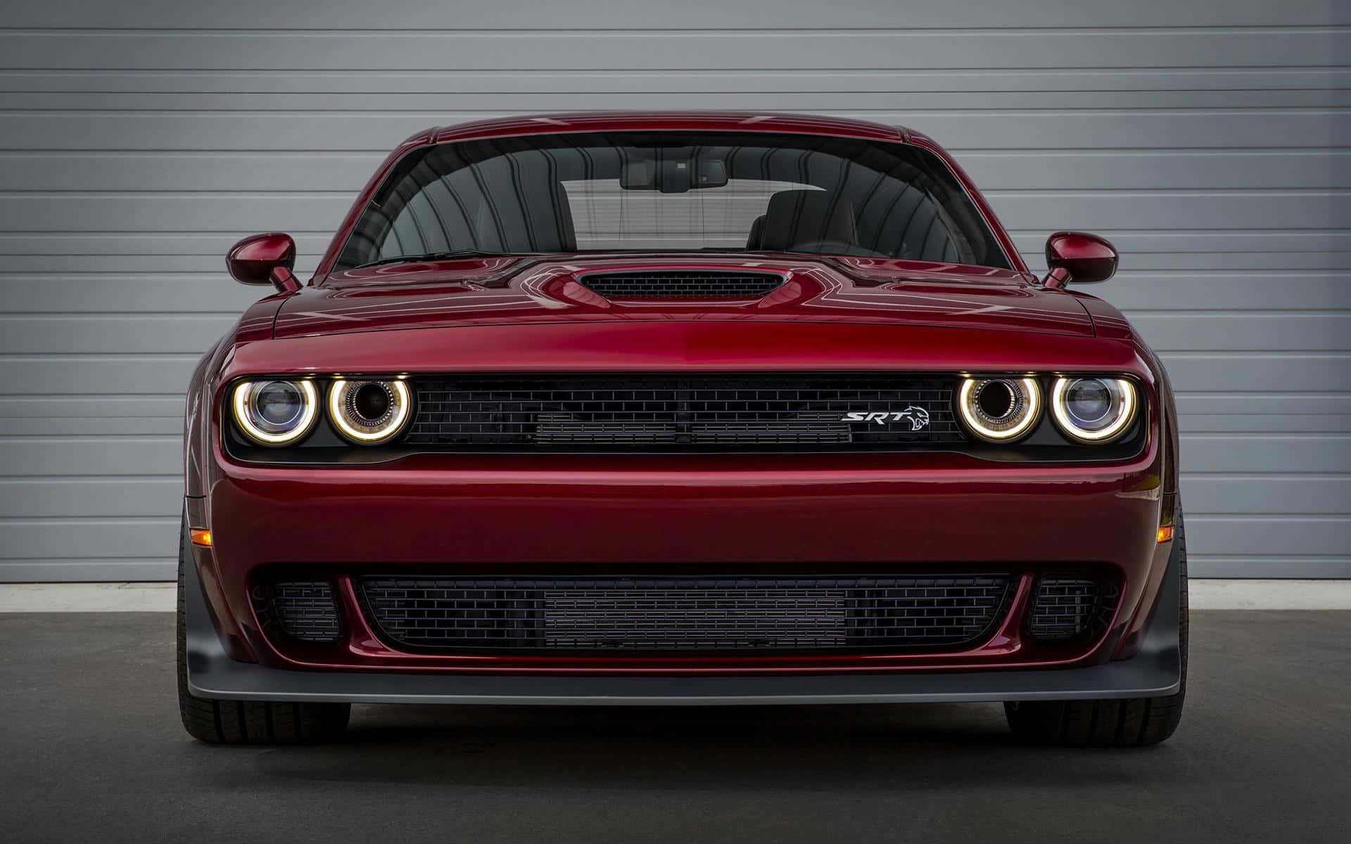 Red Dodge Challenger S R T Front View Wallpaper