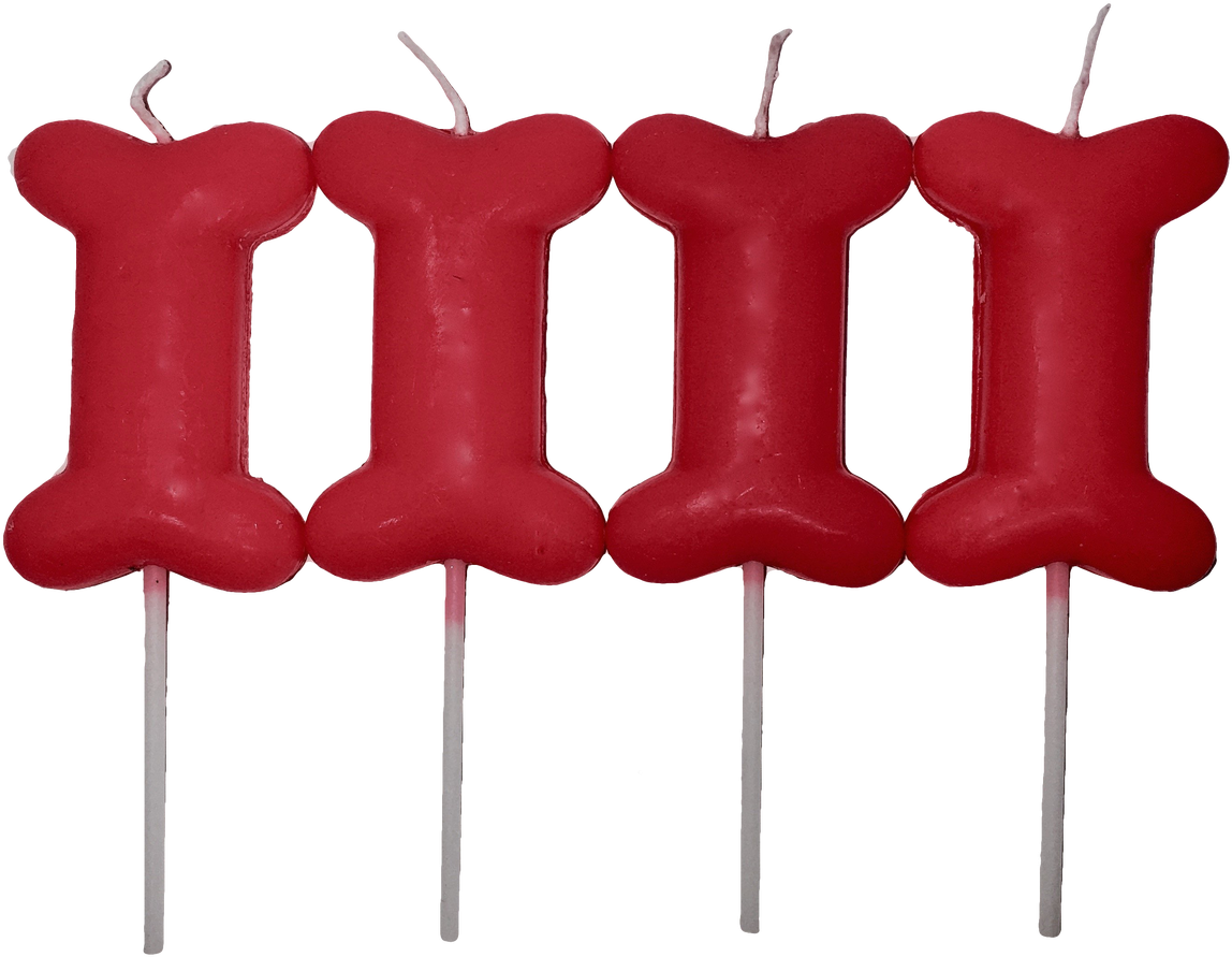Red Dog Bone Candles PNG