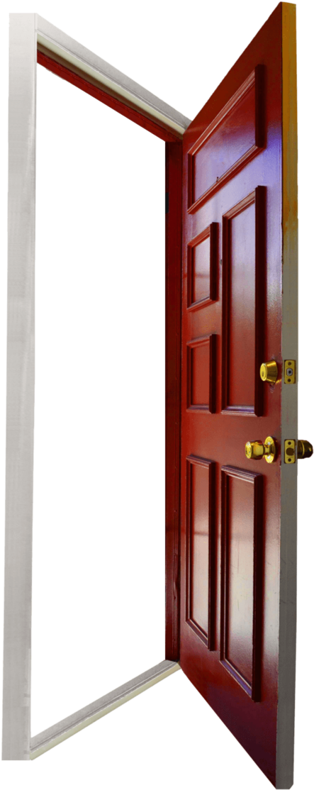 Red Door Ajar Entrance Perspective PNG