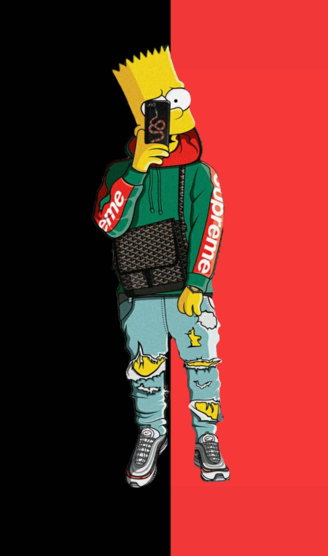 Rød Dope Streetwear Bart Wallpaper