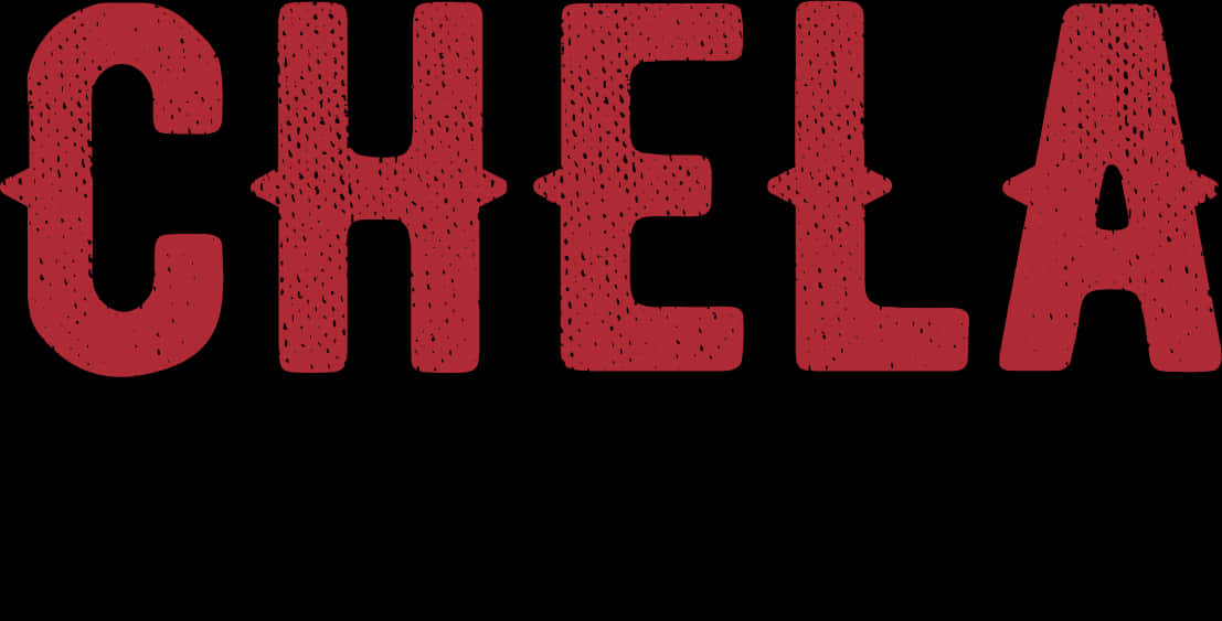 Red Dotted C H E L A Text PNG