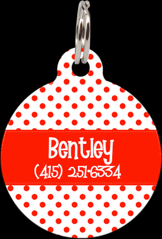 Red Dotted Pet Tag Bentley PNG