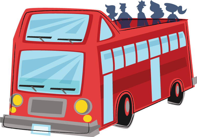 Red Double Decker Bus Cartoon PNG