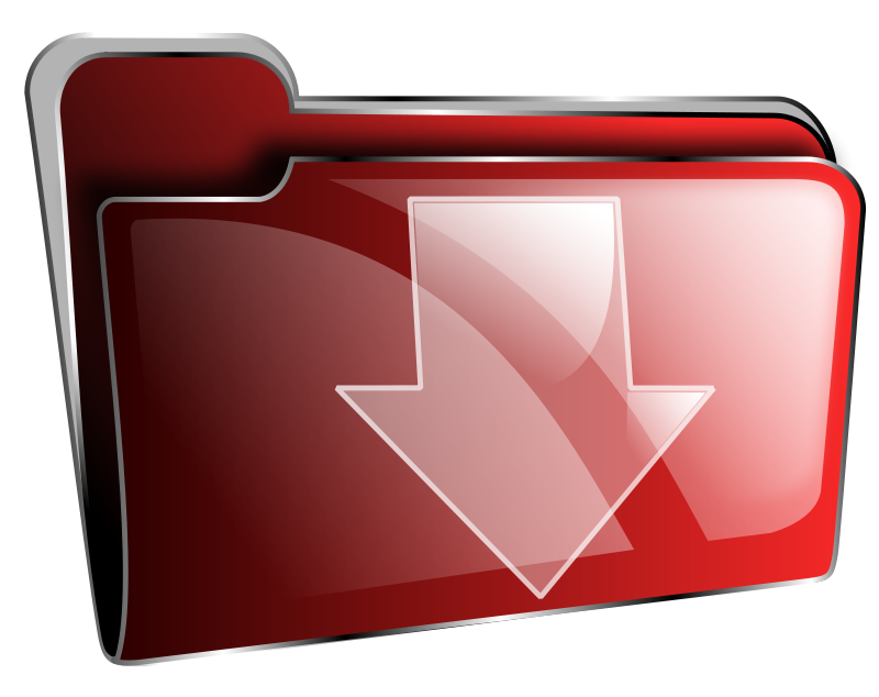 Red Download Folder Icon PNG