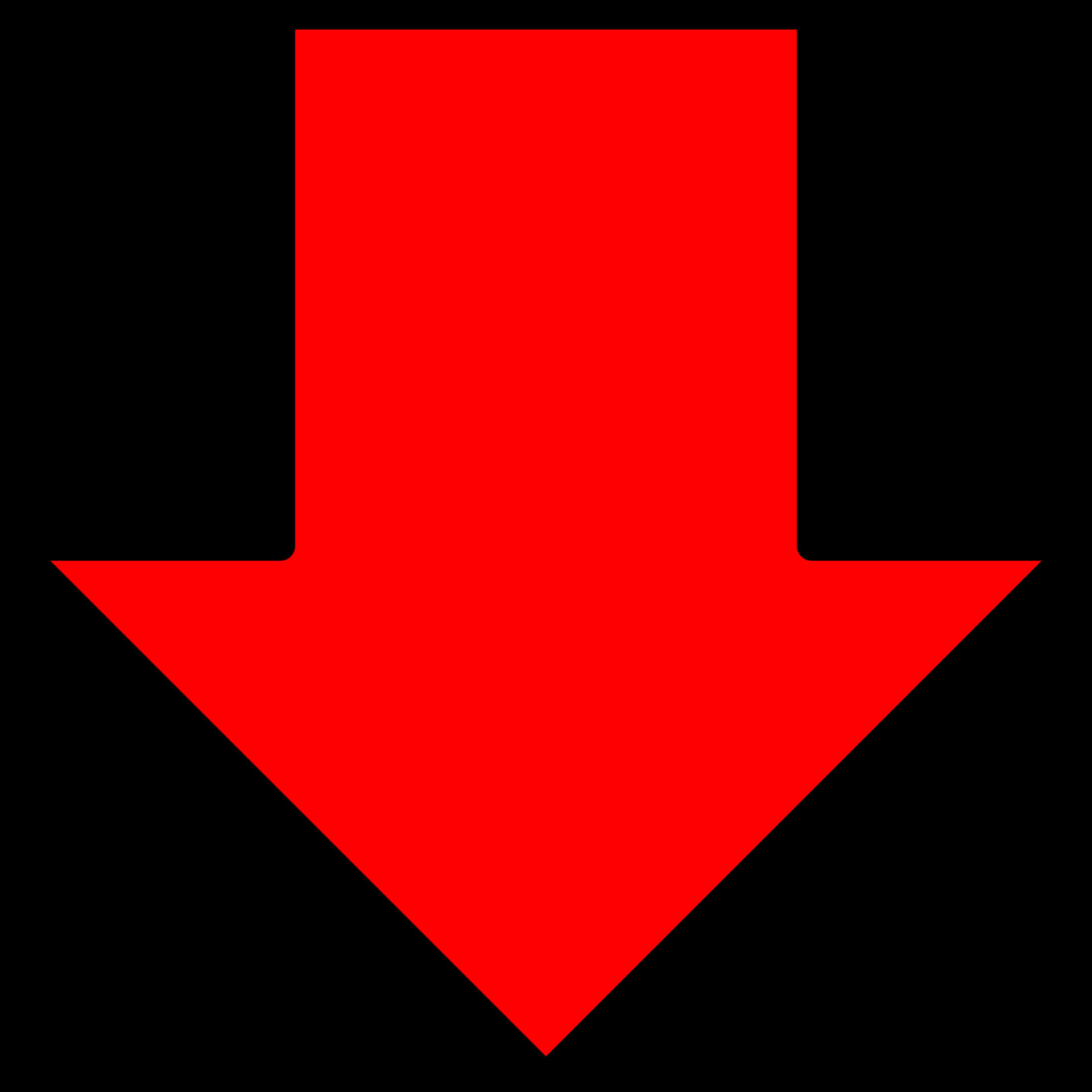 Red Downward Arrow Graphic PNG