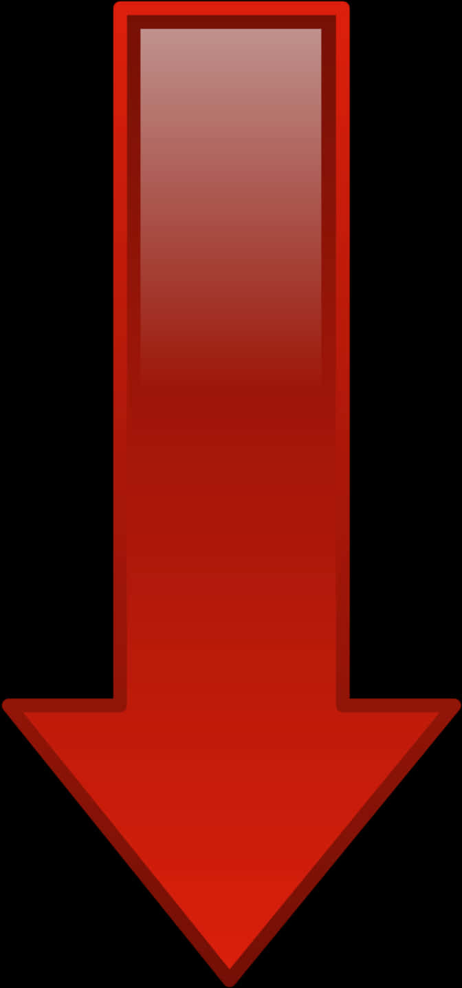 Red Downward Arrow Graphic PNG