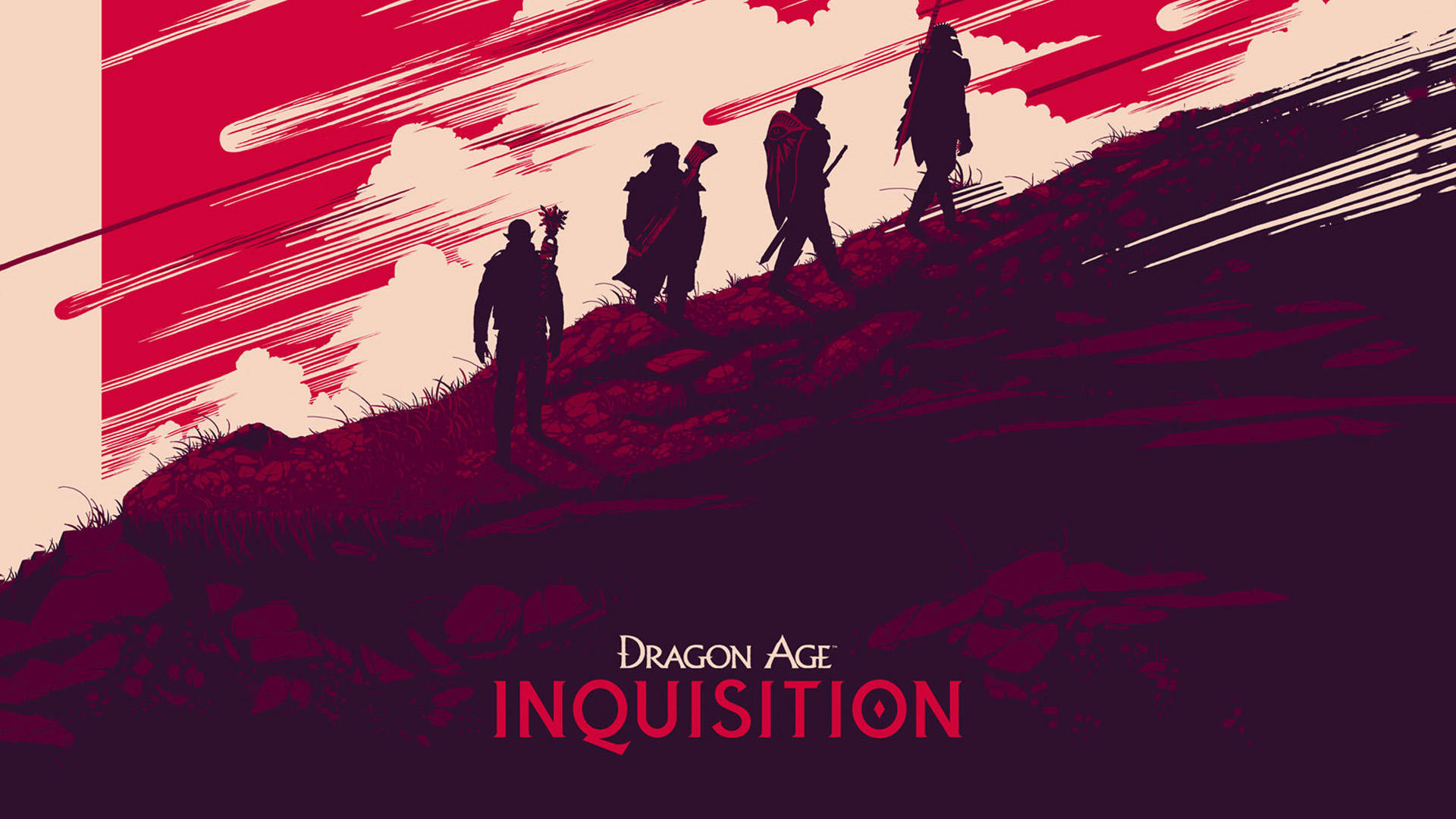 Red Dragon Age Inquisition Video Game Series Poster Wallpaper