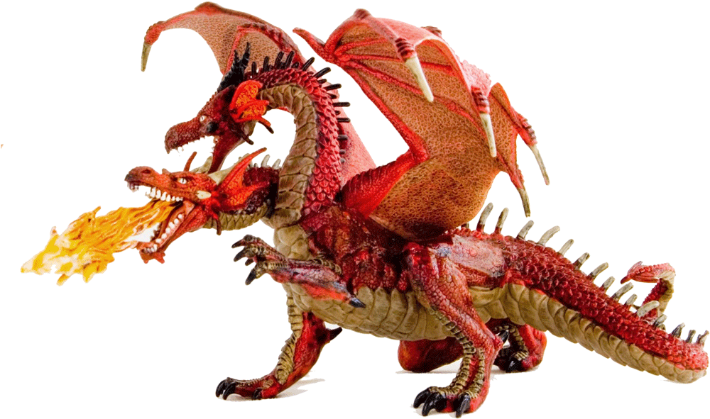 Red Dragon Breathing Fire PNG