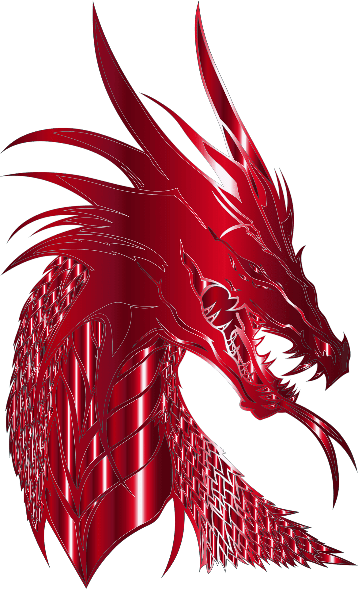 Red Dragon Silhouette Art PNG