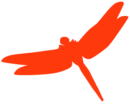 Red Dragonfly Silhouette PNG
