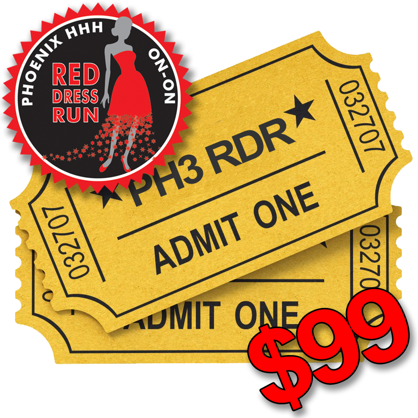 Red Dress Run Event Ticket PNG
