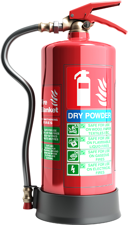 Red Dry Powder Fire Extinguisher PNG