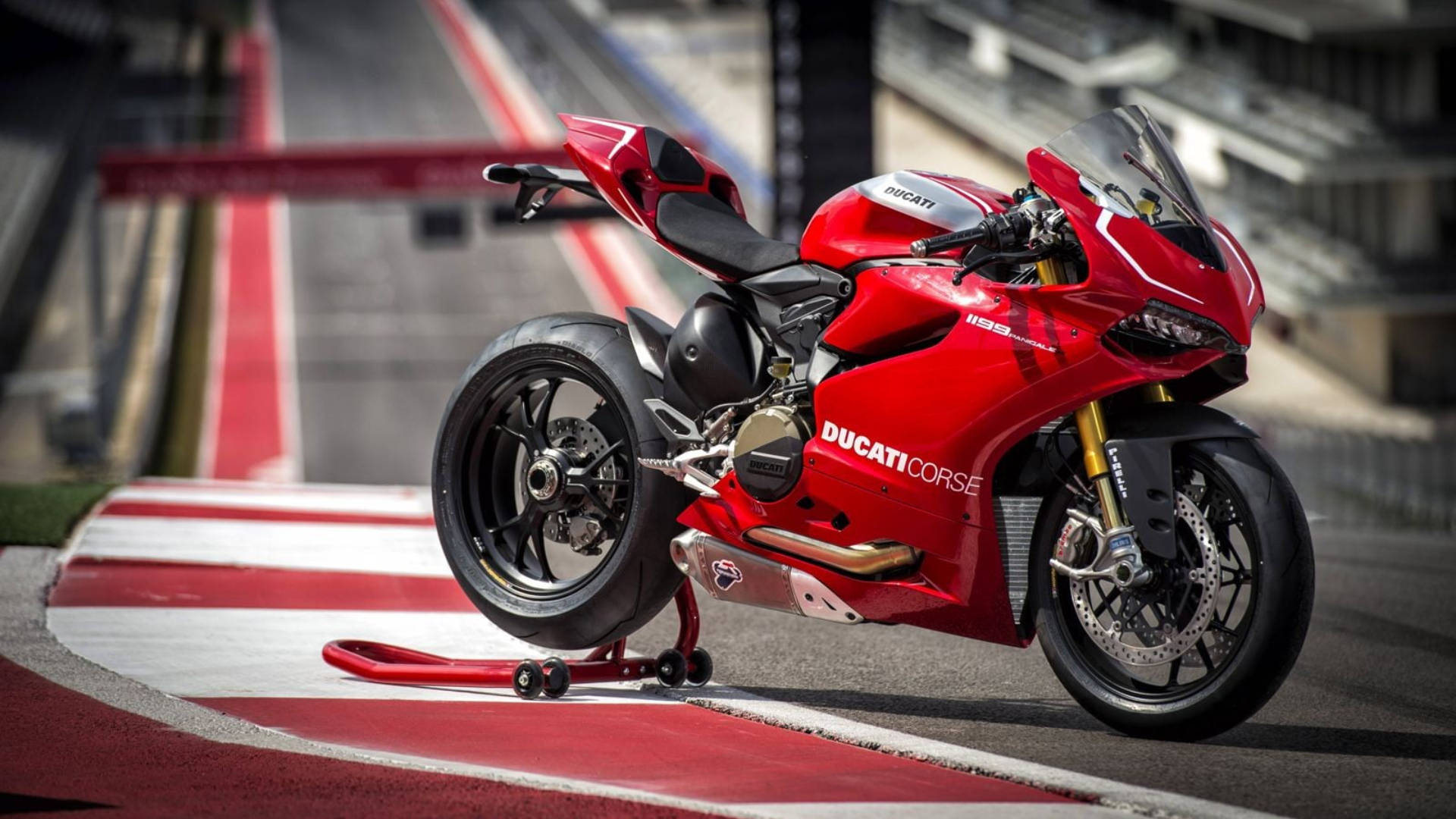 The Bold and Powerful Red Ducati 1199 Panigale R Wallpaper