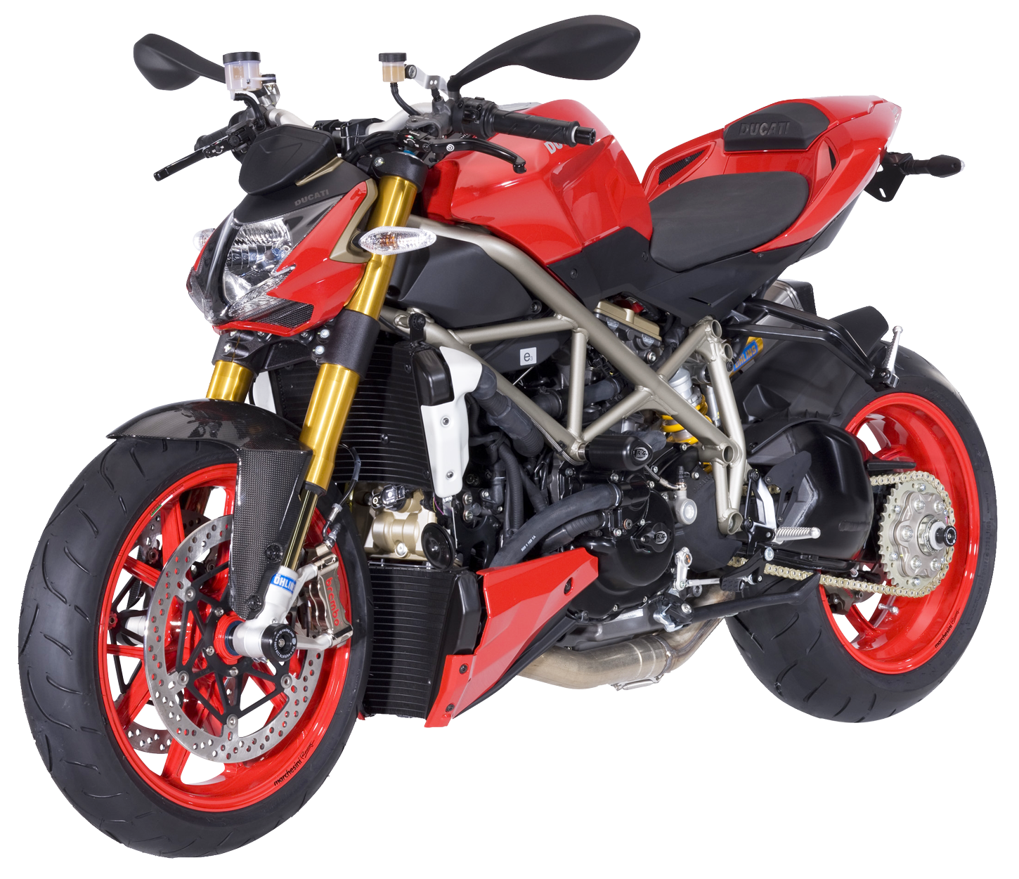 Red Ducati Naked Motorcycle PNG