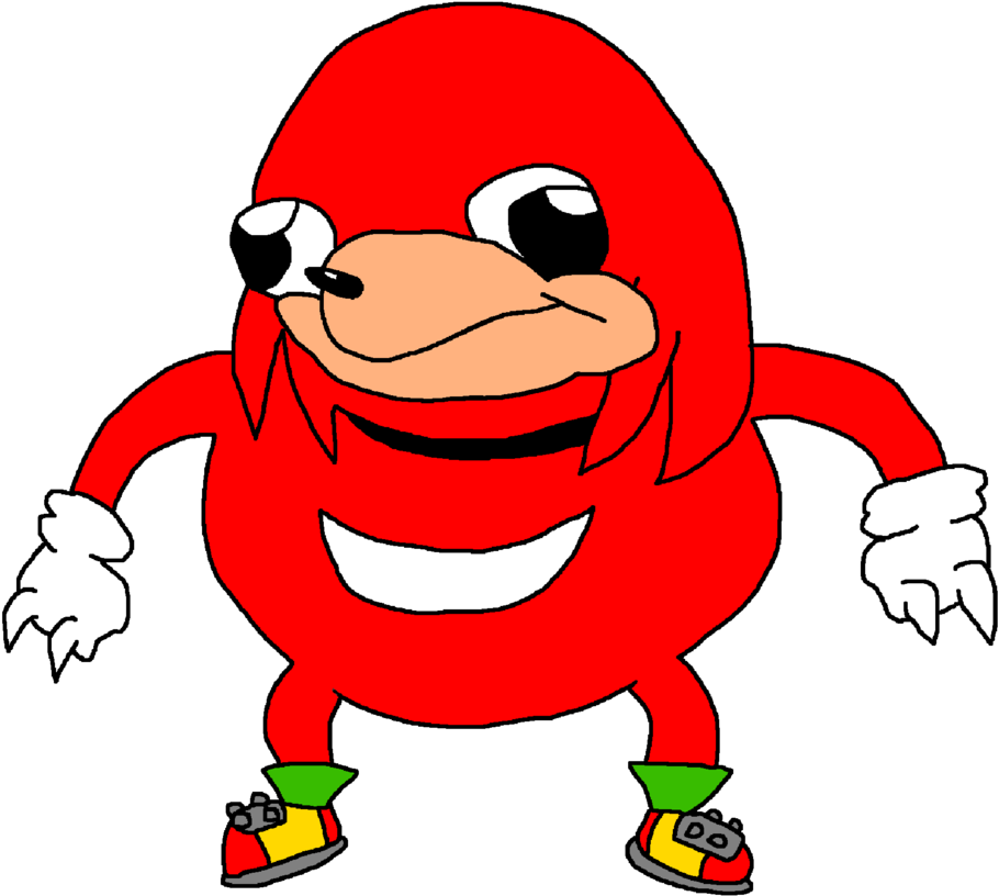 Red Echidna Cartoon Character PNG