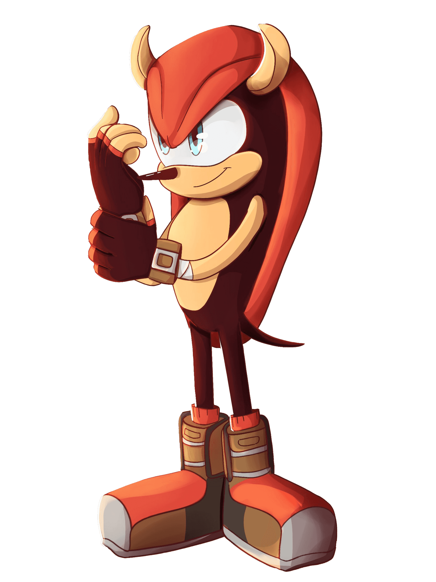 Red Echidna Character Pose PNG