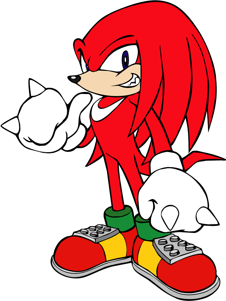 Red Echidna Knuckles Standing PNG