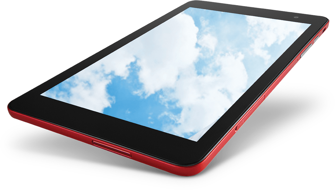 Red Edged Tablet Clouds Reflection PNG