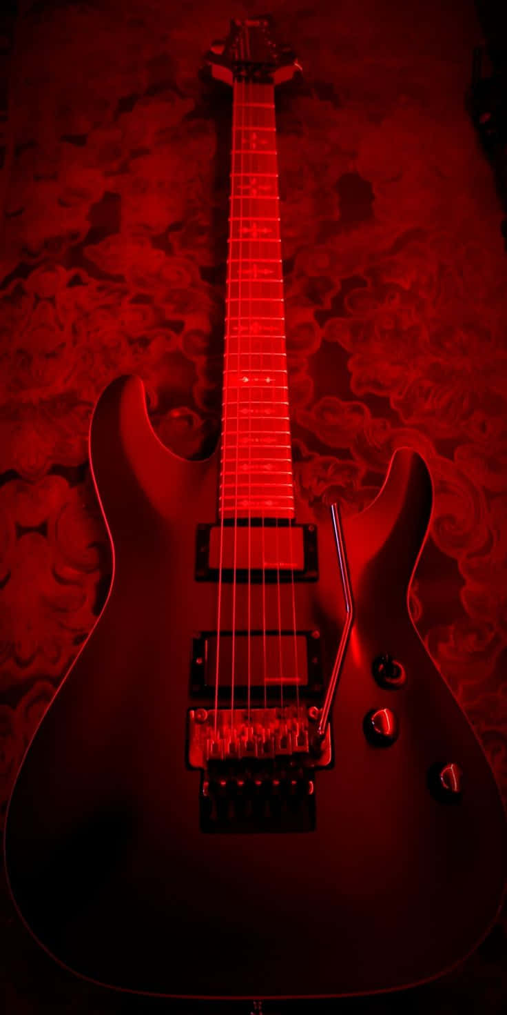 Red Electric Guitar Glow Wallpaper