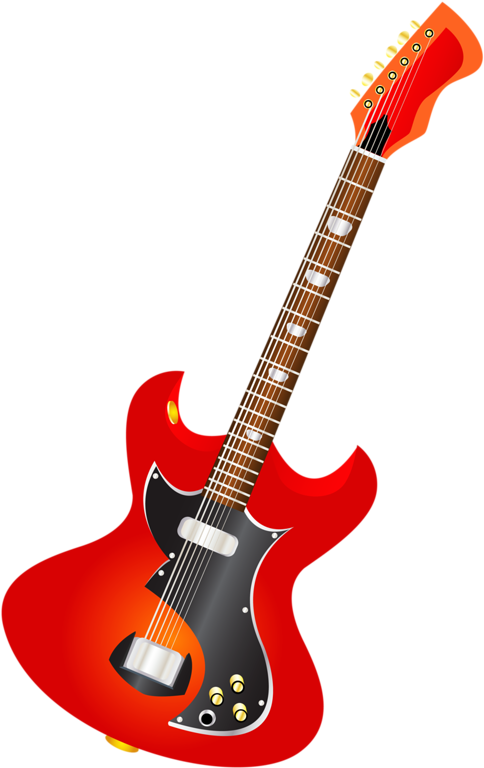 Red Electric Guitar Illustration PNG