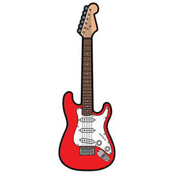 Download Red Electric Guitar Illustration | Wallpapers.com