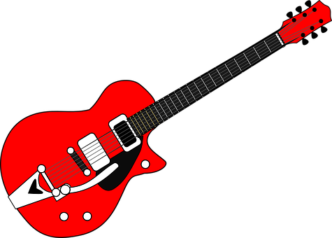 Download Red Electric Guitar Illustration | Wallpapers.com