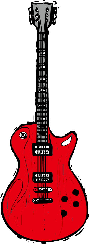 Red Electric Guitar Illustration PNG