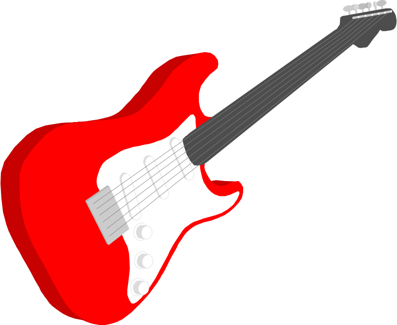 Red Electric Guitar Illustration PNG