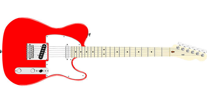 Red Electric Guitar Isolated PNG