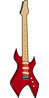 Red Electric Guitar Vector PNG