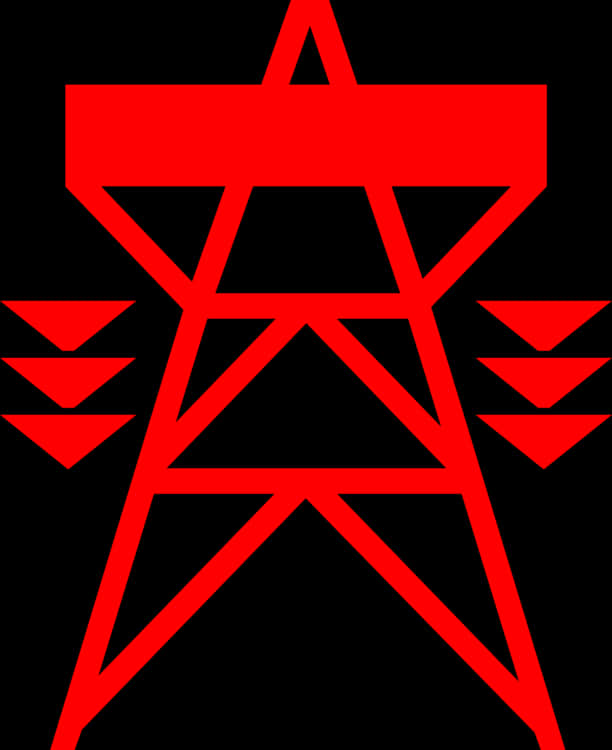 Red Electric Star Logo PNG