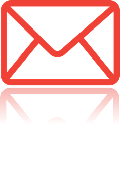 Red Email Icon Reflection PNG