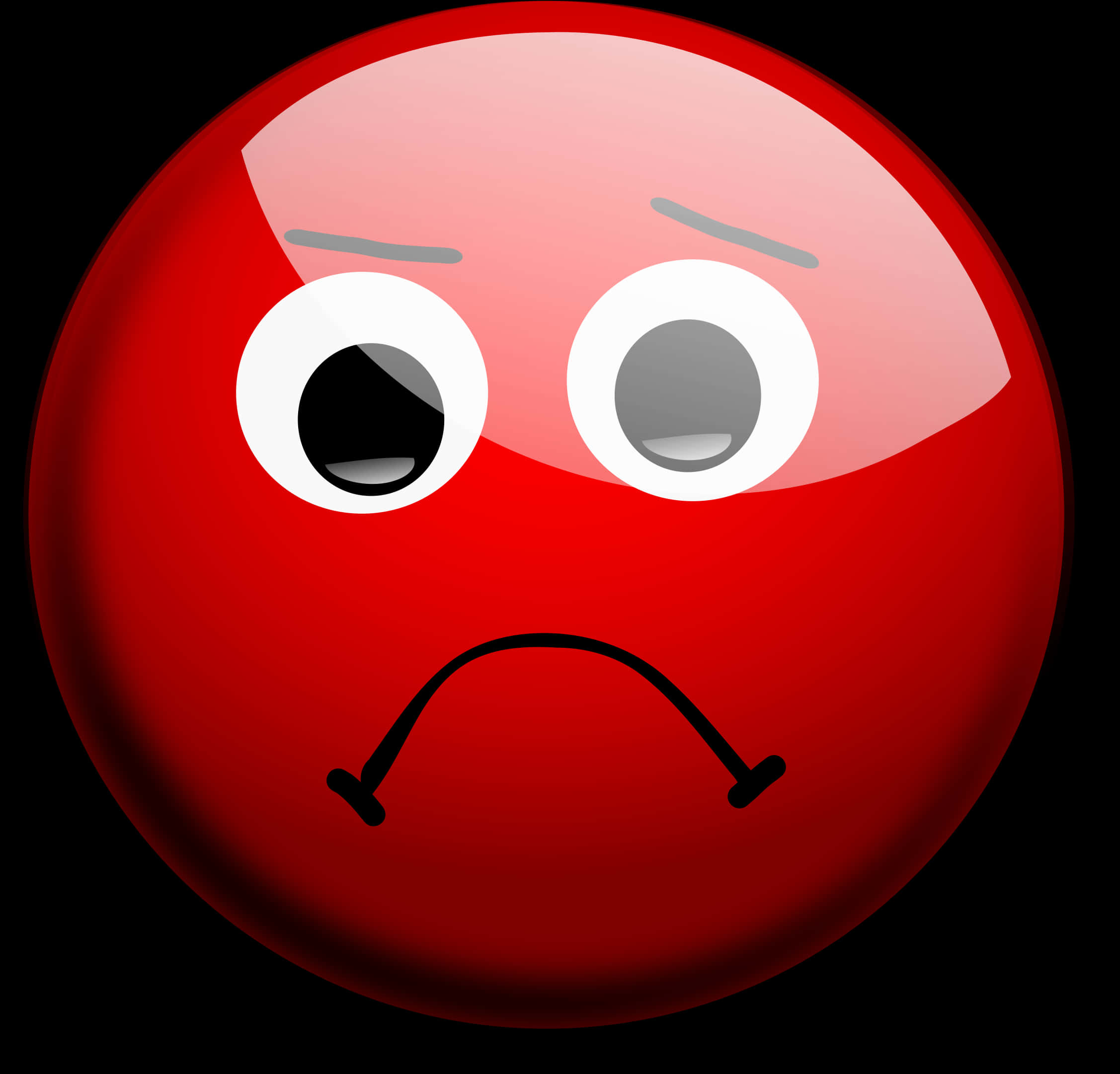 Red Emoji Frowning Face PNG