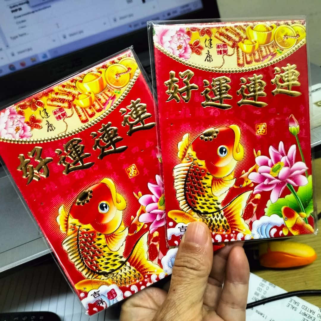 Red Envelope with Golden Decoration Wallpaper