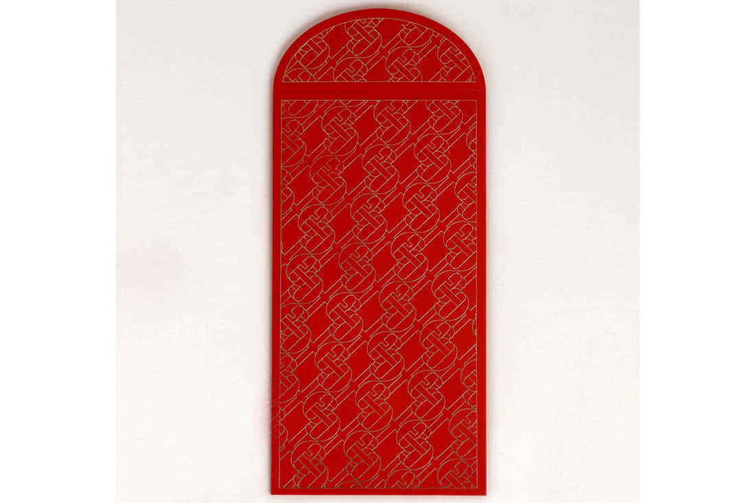 Festive Red Envelope on Elegant Silk Background Wallpaper