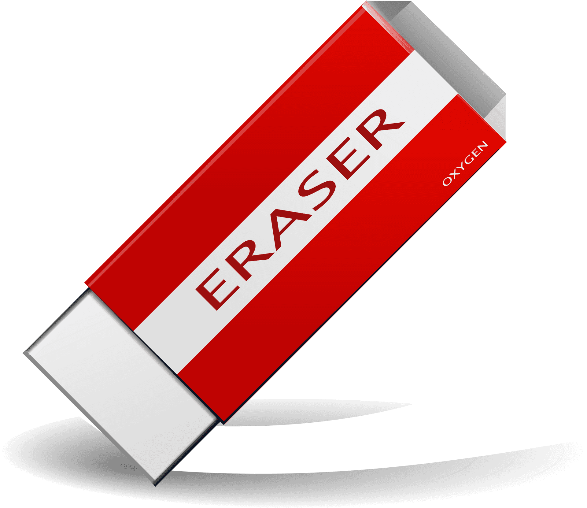 Red Eraser Oxygen Label PNG