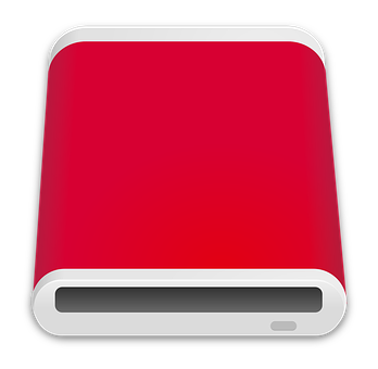 Red External Hard Drive Icon PNG