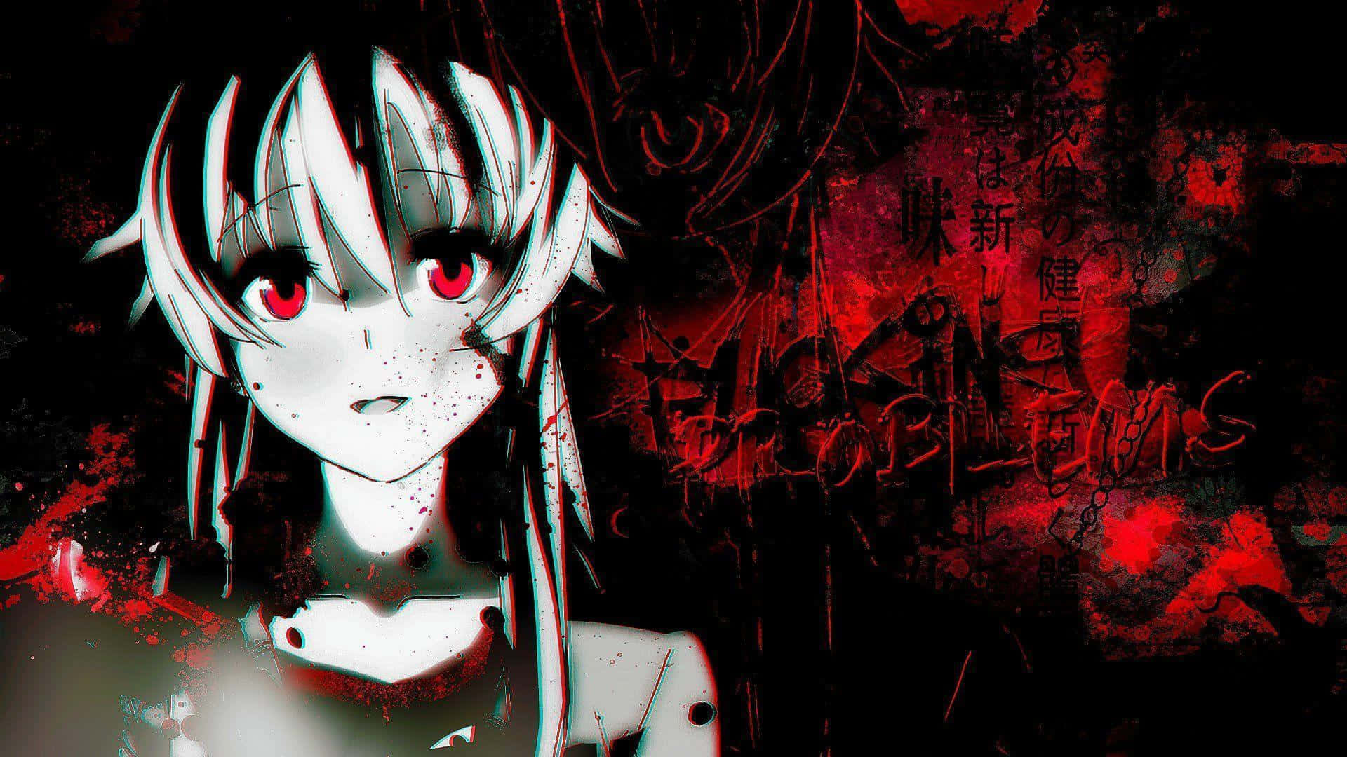 Red Eyed Anime Girl Gore Aesthetic.jpg Wallpaper