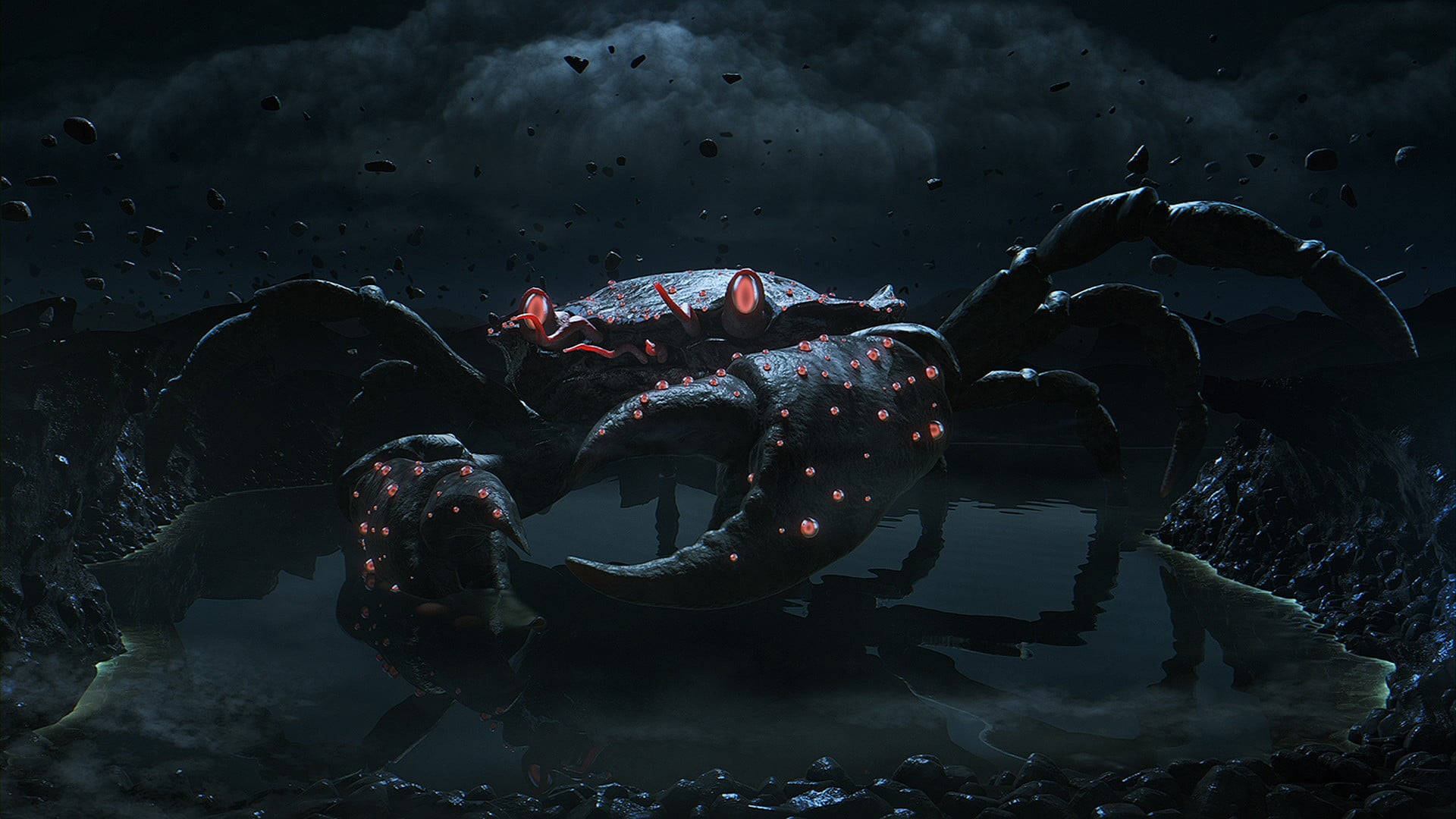 Røde-øjede sort monster krabbe Wallpaper