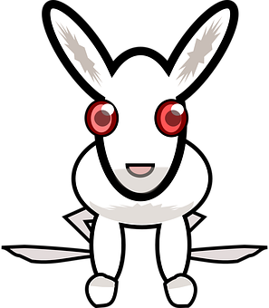 Red Eyed Cartoon Rabbit PNG