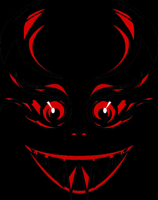 Red Eyed Demon Illustration PNG