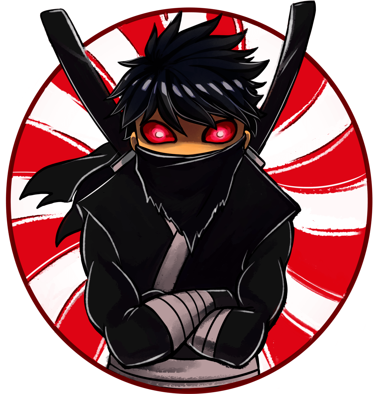Red Eyed Ninja Anime Character PNG