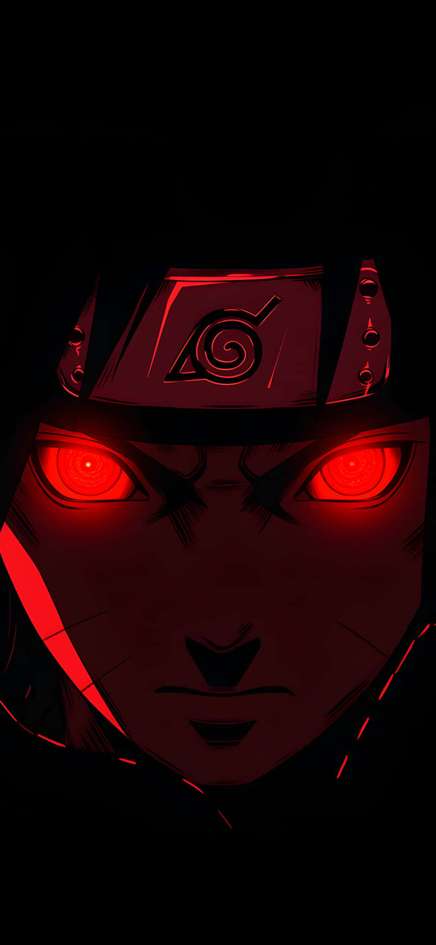 Red Eyed Ninja In Darkness Wallpaper