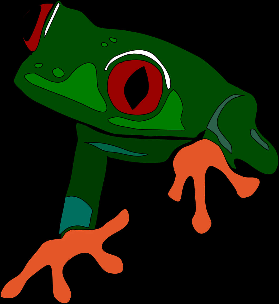 Red Eyed Tree Frog Illustration PNG