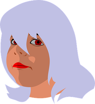 Red Eyed Woman Illustration PNG