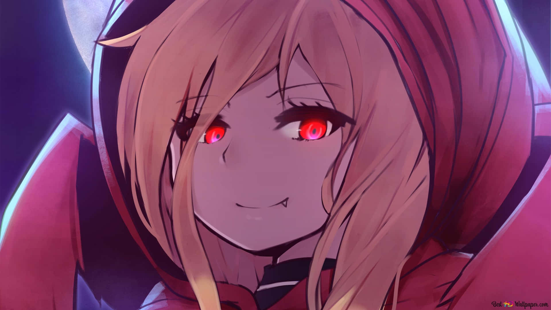 Red Eyes And Smug Face Of The Beautiful Woman Wallpaper