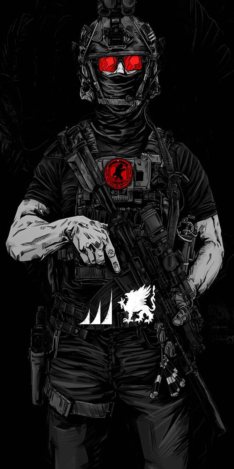 Red Eyes Call Of Duty Phone Wallpaper
