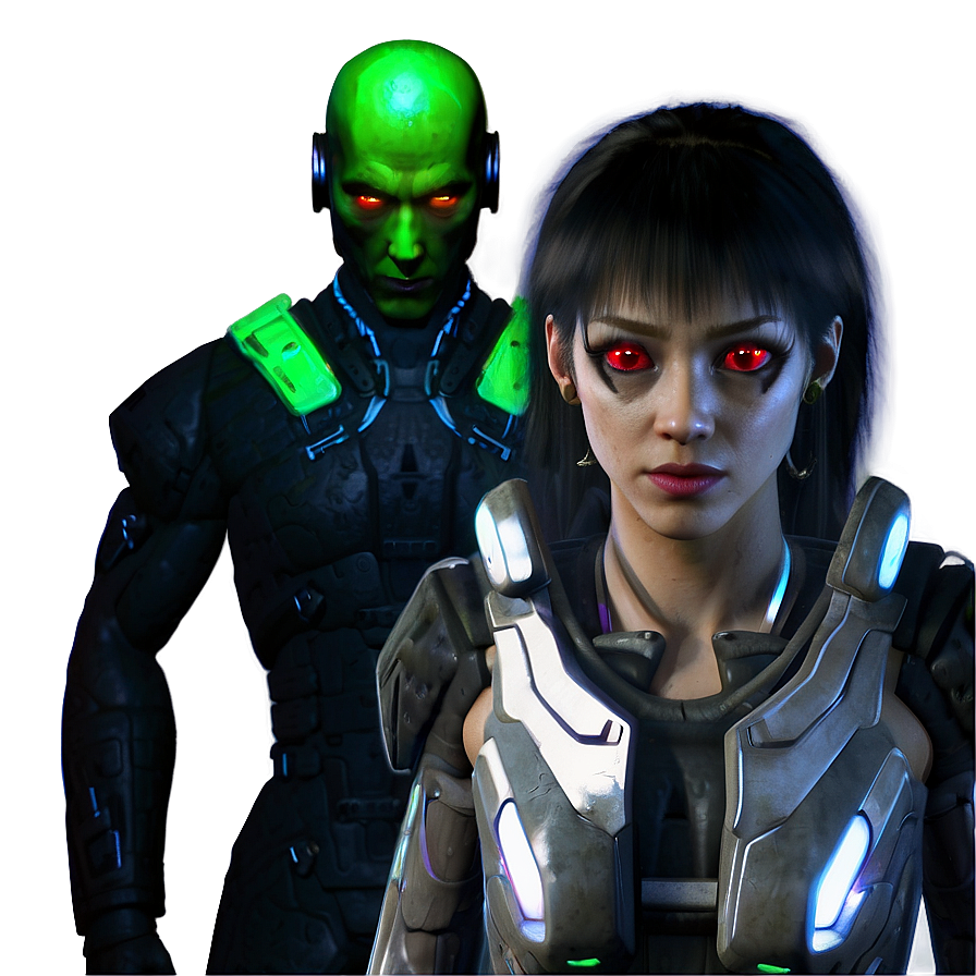 Red Eyes Cyberpunk Character Png 4 PNG