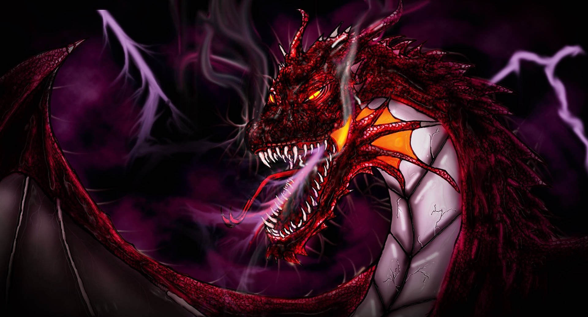 Red Eyes Lightning Dragon Wallpaper
