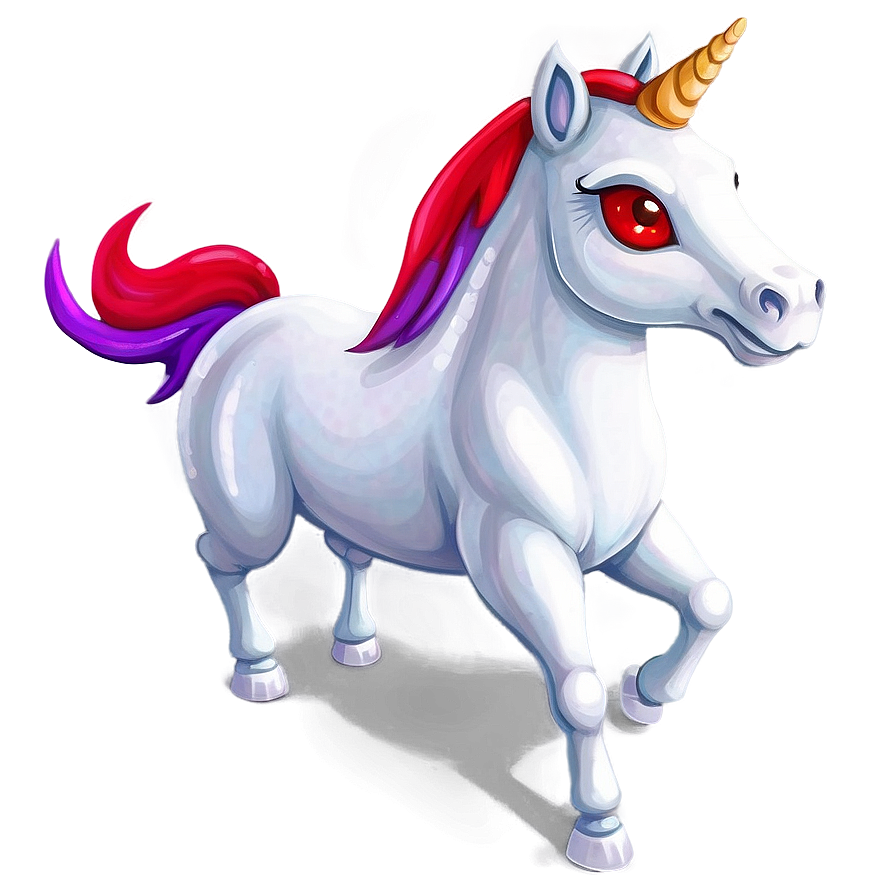 Red Eyes Unicorn Png 05252024 PNG
